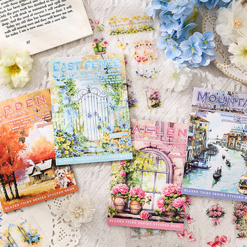 Glazed tile house series sticker book