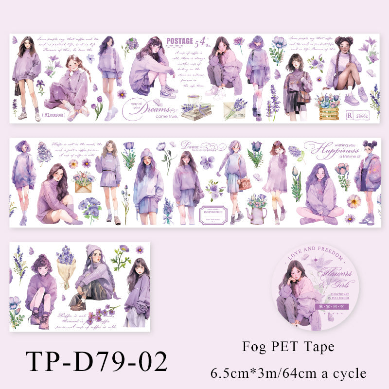 Huayu girl series fog surface PET tape - Journal Carnival