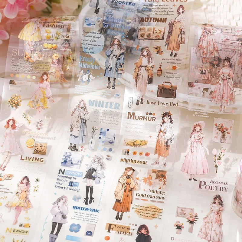 Four Seasons Wind Letter Series Pet Tape - Journal Carnival