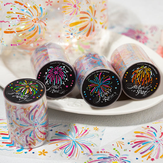 Flower fire moment series die cutting pet tape