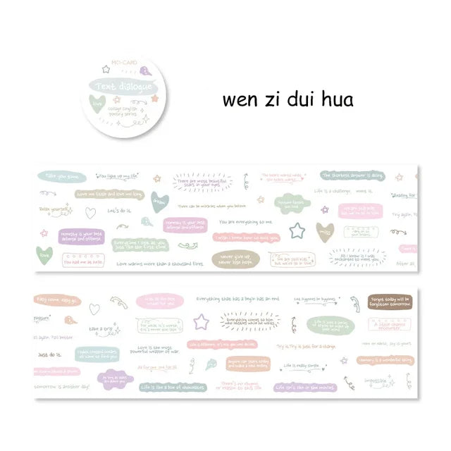English Poetry Series Simple Letter Material Die-Cut Pet Tape - Journal Carnival