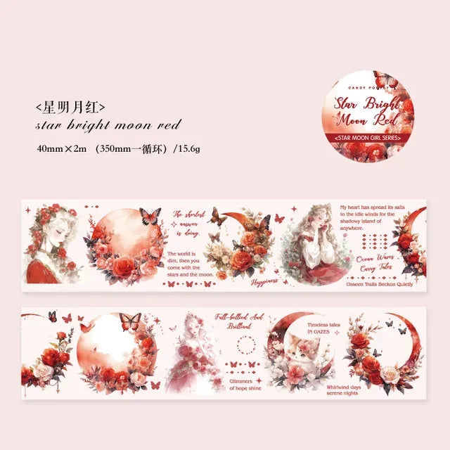 Starry sky and moon theme PET tape - Journal Carnival
