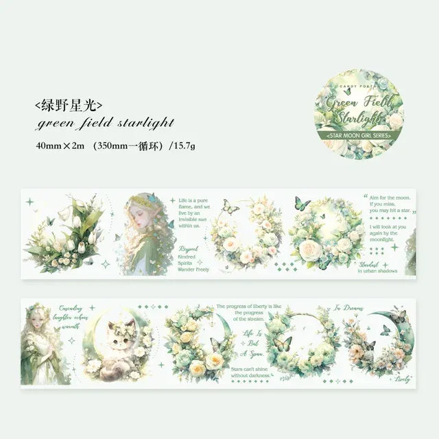 Starry sky and moon theme PET tape - Journal Carnival