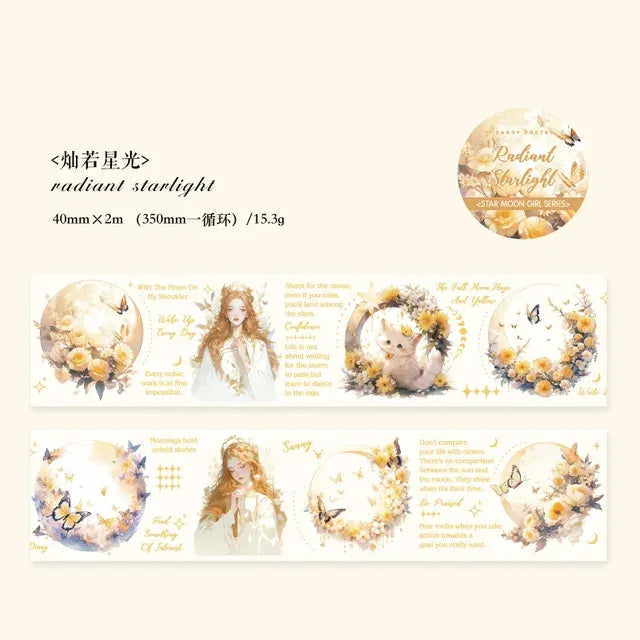 Starry sky and moon theme PET tape - Journal Carnival