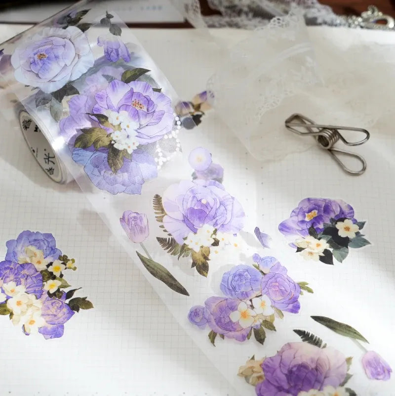 Four Seasons Flower Theme Die-Cut Pet Tape - Journal Carnival