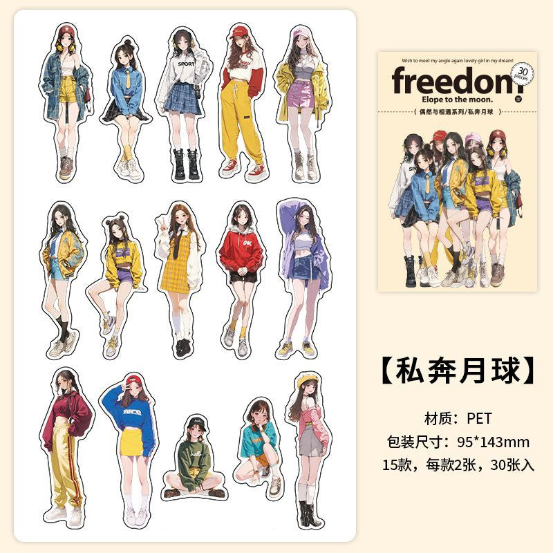 Accidental and Encounter Series Girl Sticker - Journal Carnival