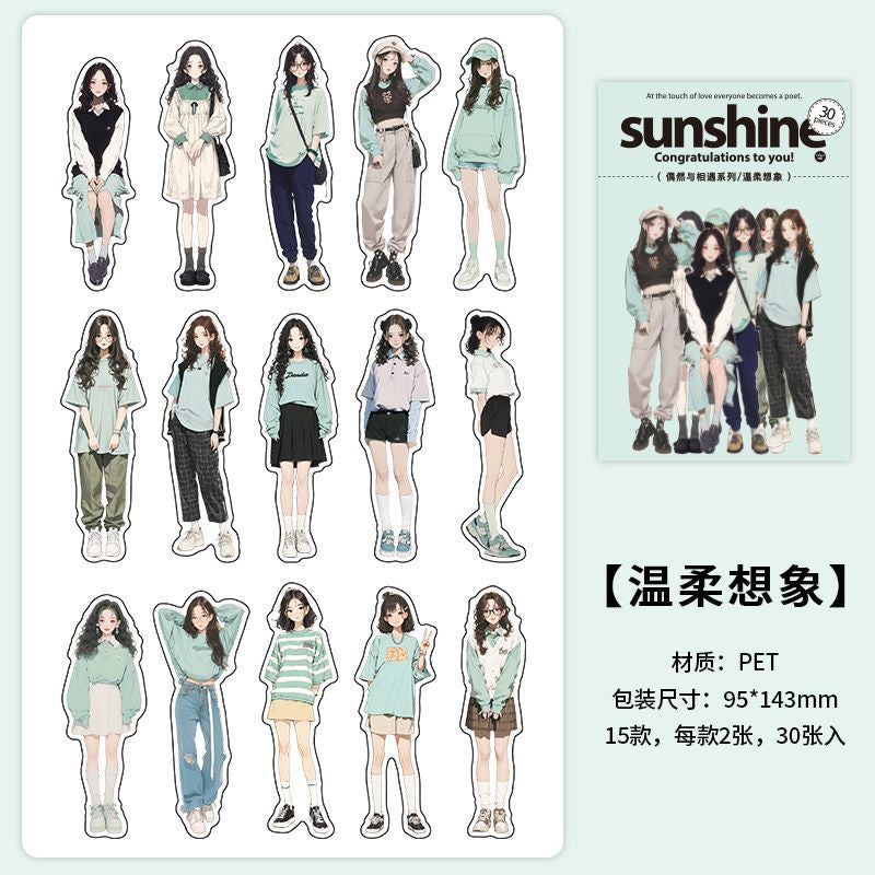 Accidental and Encounter Series Girl Sticker - Journal Carnival