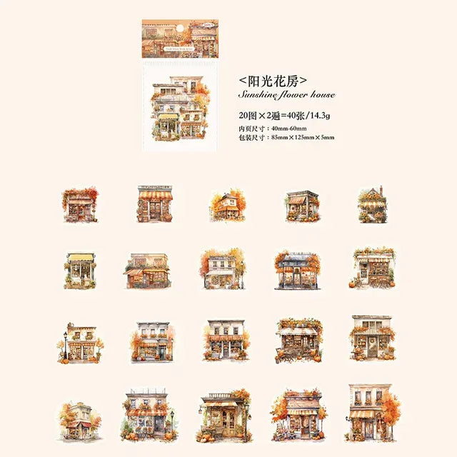 Little House Series Decorative Sticker - Journal Carnival