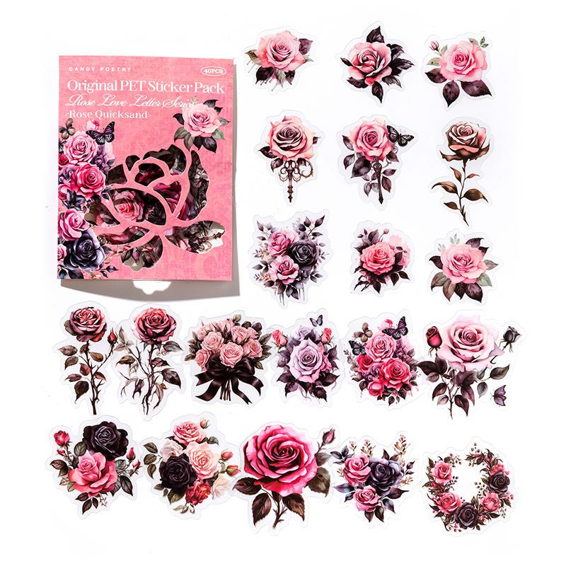 Rose Love Letter Series Pet Sticker - Journal Carnival