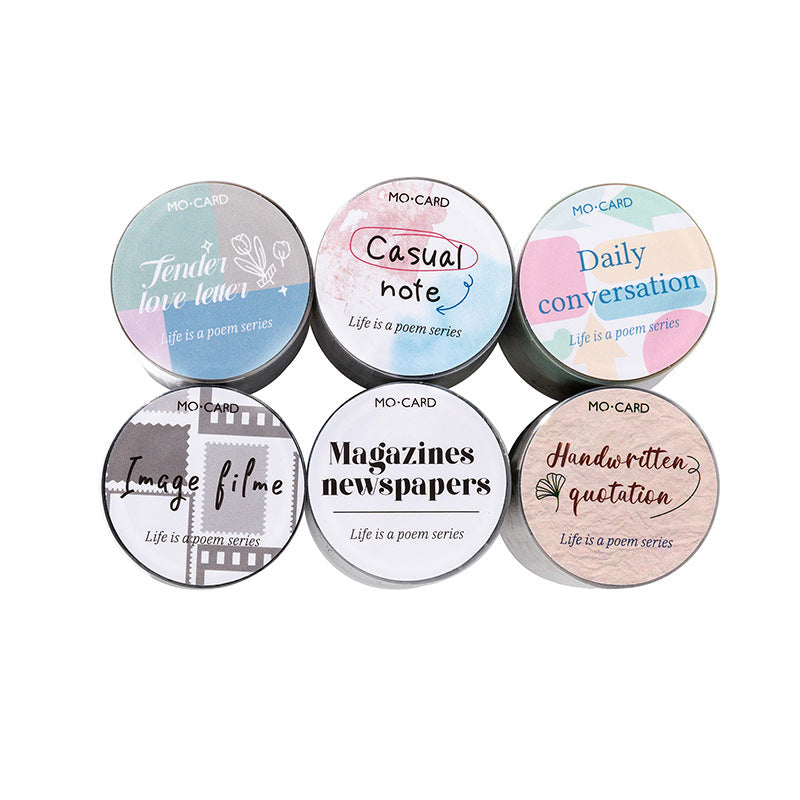 Life is a poem Series Die Cut Pet Tape - Journal Carnival