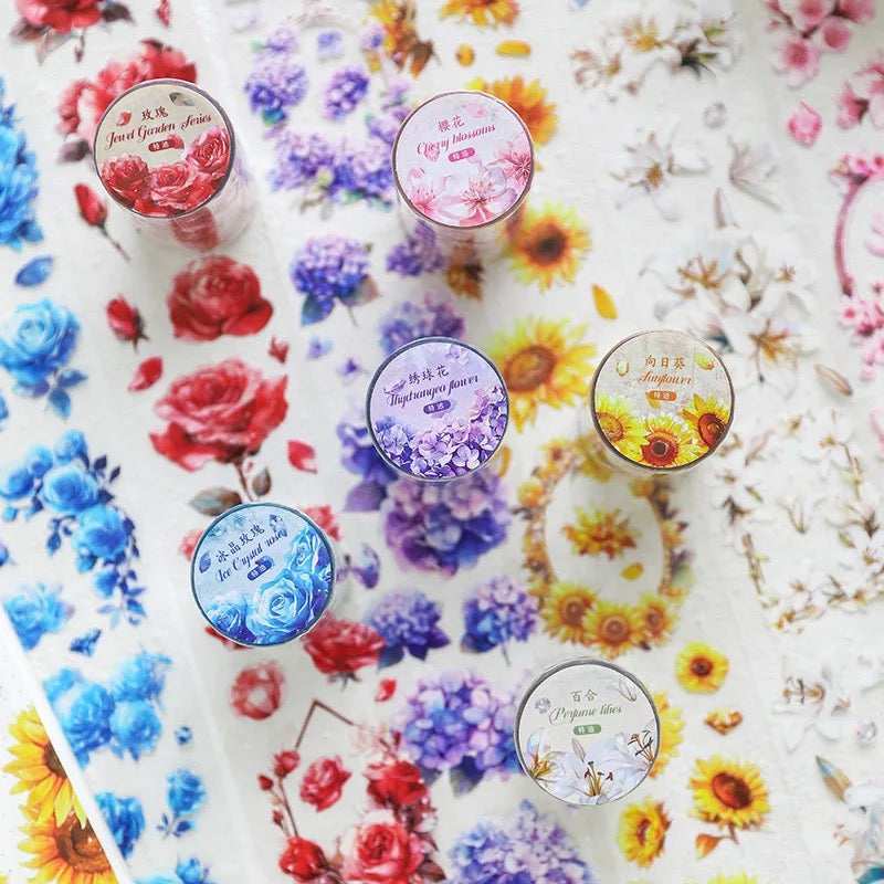 Four Seasons Flower Series PET Tape - Journal Carnival