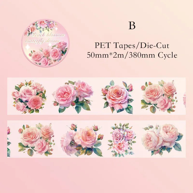 Colorful butterfly flower rhyme Series Pet Tape - Journal Carnival
