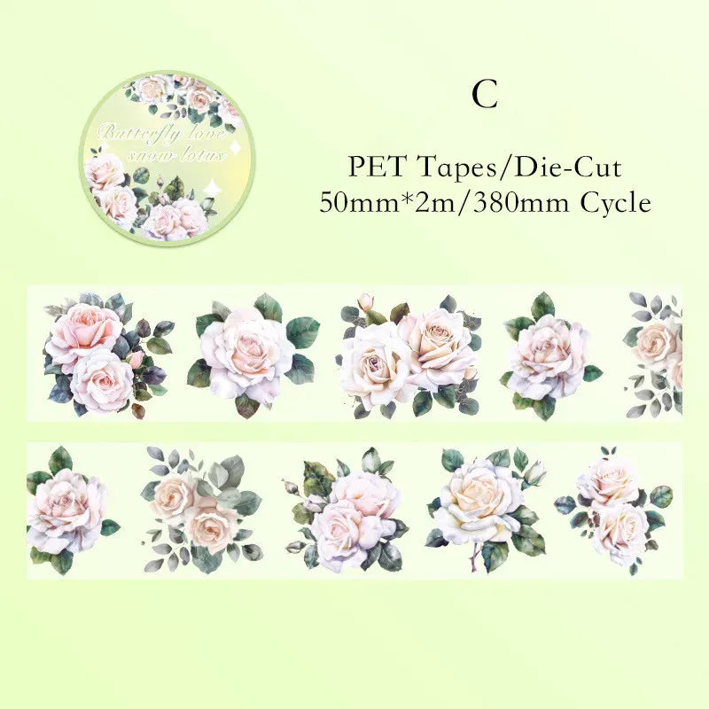 Colorful butterfly flower rhyme Series Pet Tape - Journal Carnival