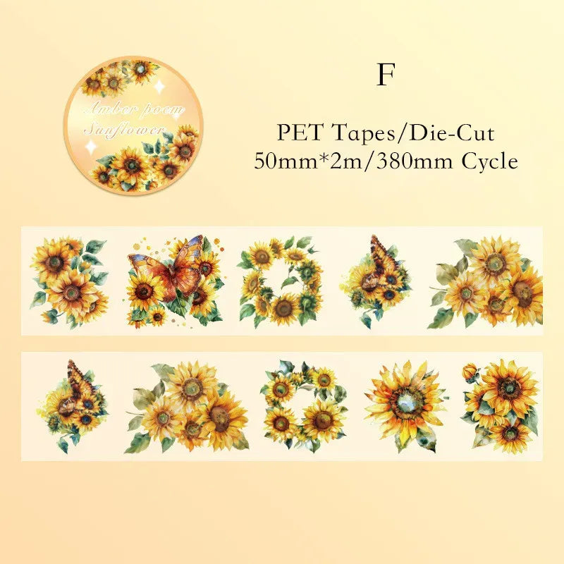 Colorful butterfly flower rhyme Series Pet Tape - Journal Carnival