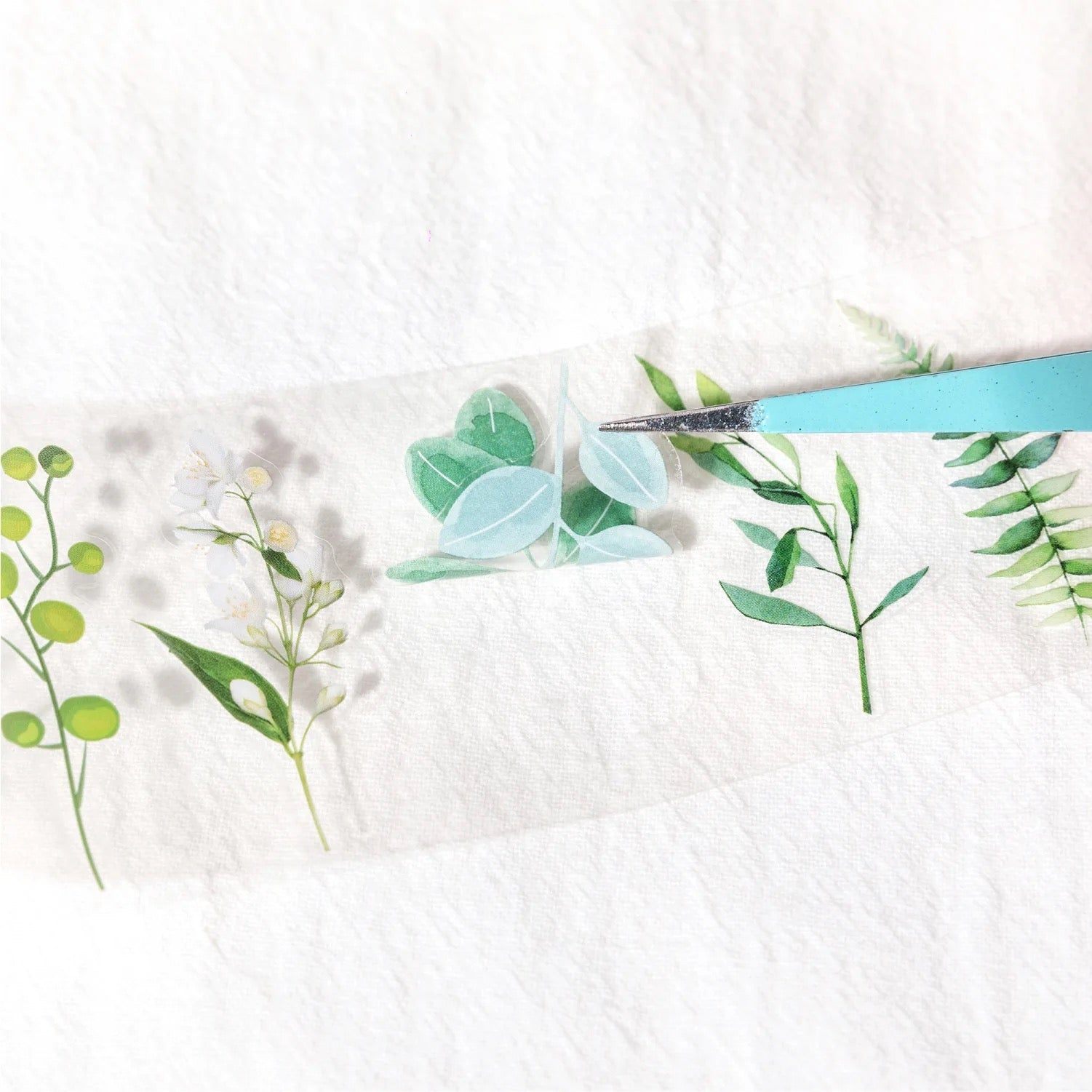 Green Leaf Whisper Series die cut Pet Tape - Journal Carnival