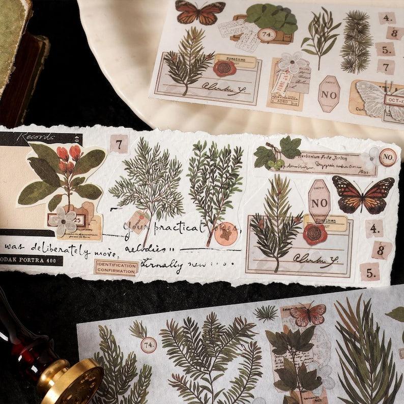 Vintage Nature Sticker Strips Set - Journal Carnival