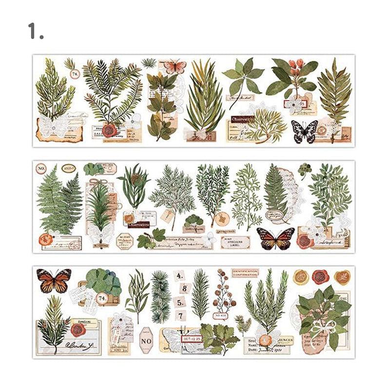 Vintage Nature Sticker Strips Set - Journal Carnival