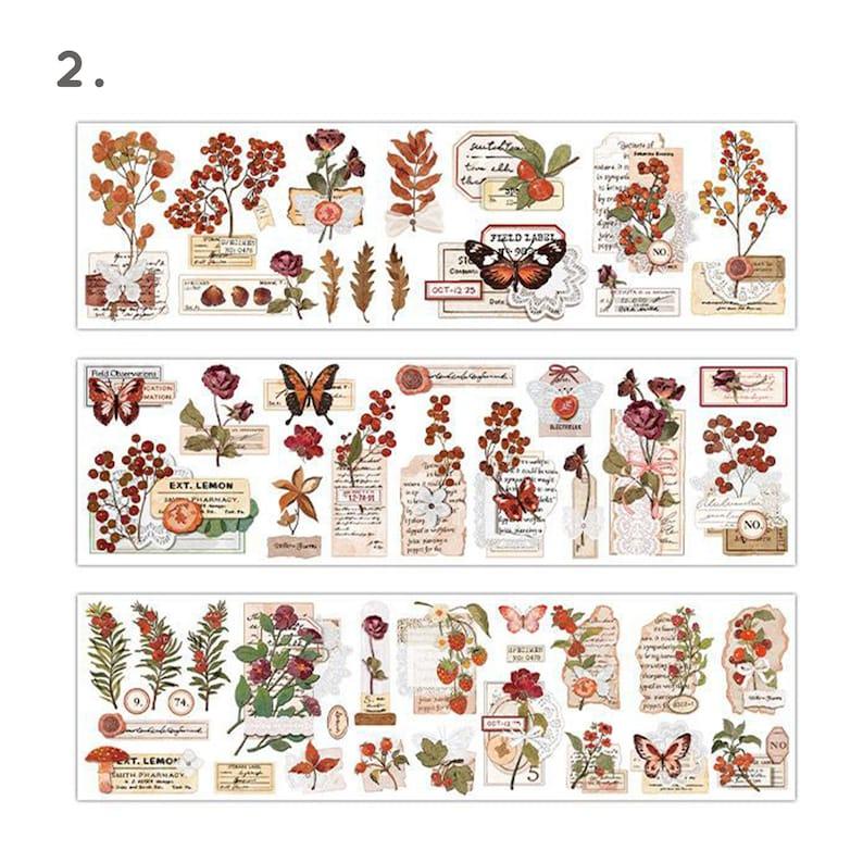Vintage Nature Sticker Strips Set - Journal Carnival
