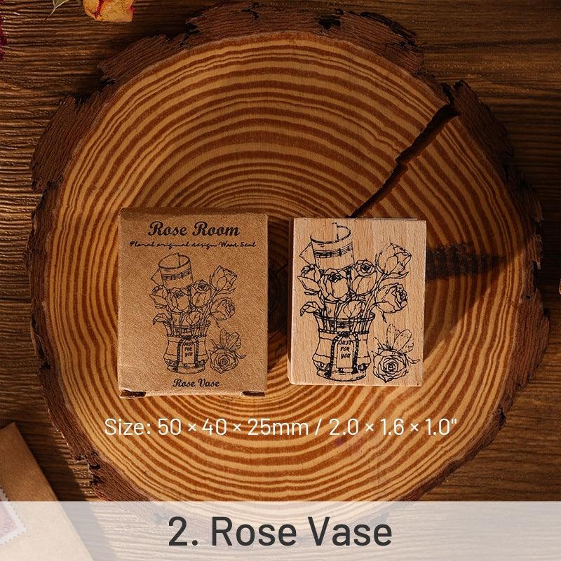 Rose Book Collection Vintage Wooden Rubber Stamp - Journal Carnival