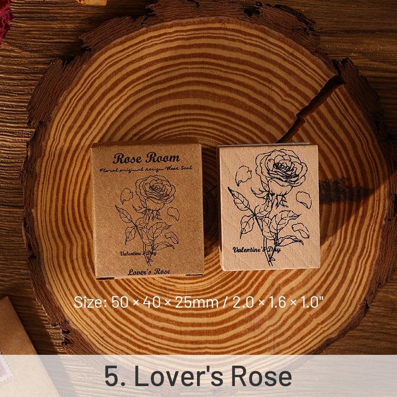 Rose Book Collection Vintage Wooden Rubber Stamp - Journal Carnival