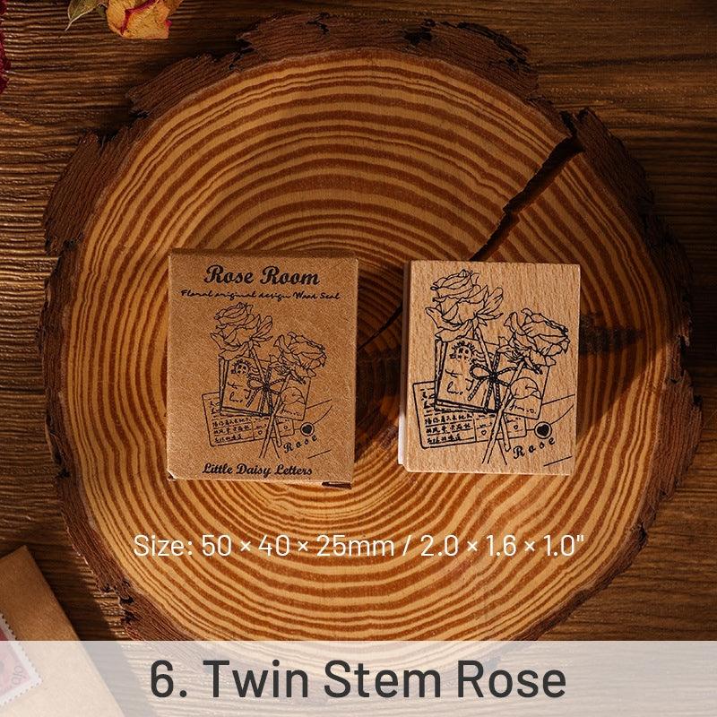 Rose Book Collection Vintage Wooden Rubber Stamp - Journal Carnival