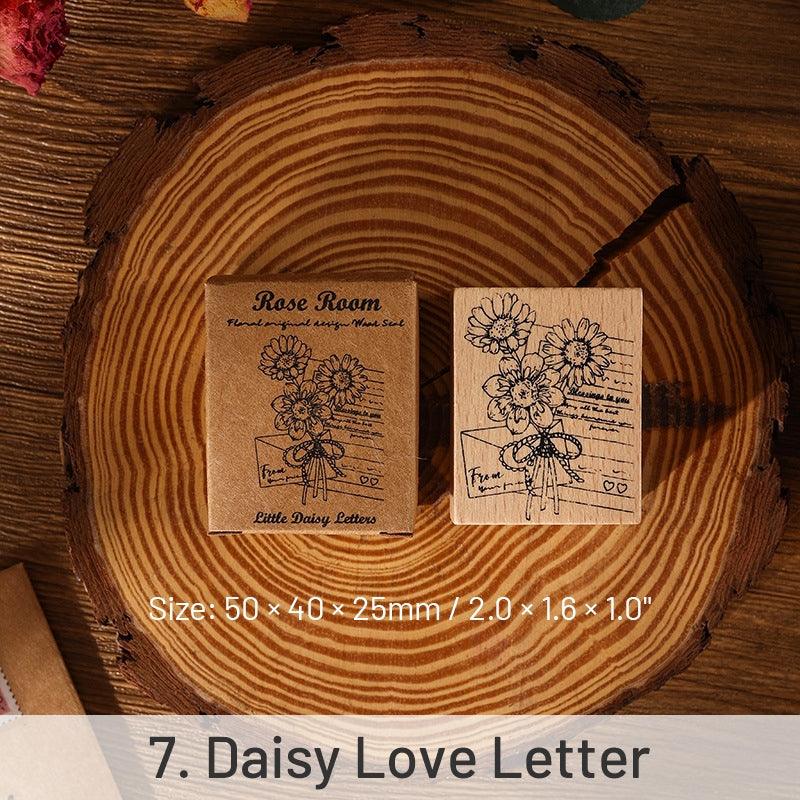 Rose Book Collection Vintage Wooden Rubber Stamp - Journal Carnival