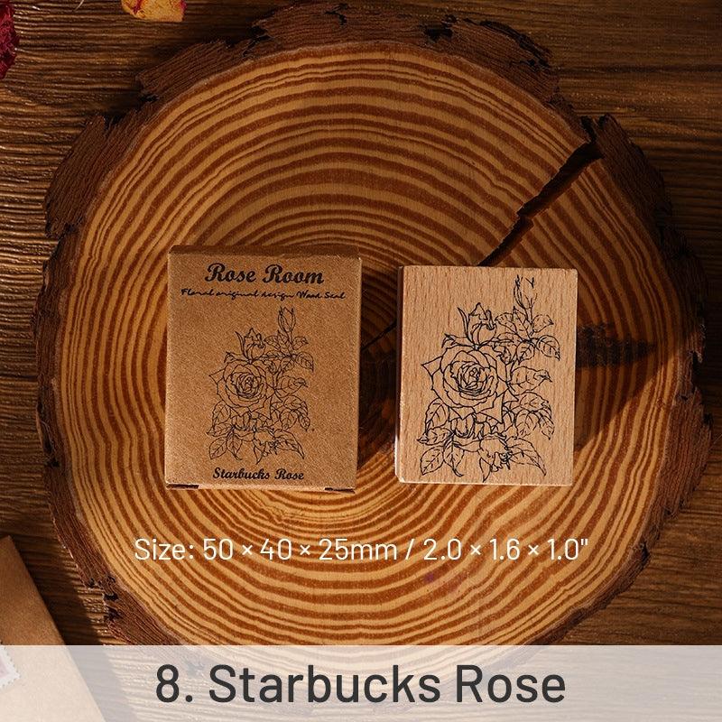 Rose Book Collection Vintage Wooden Rubber Stamp - Journal Carnival