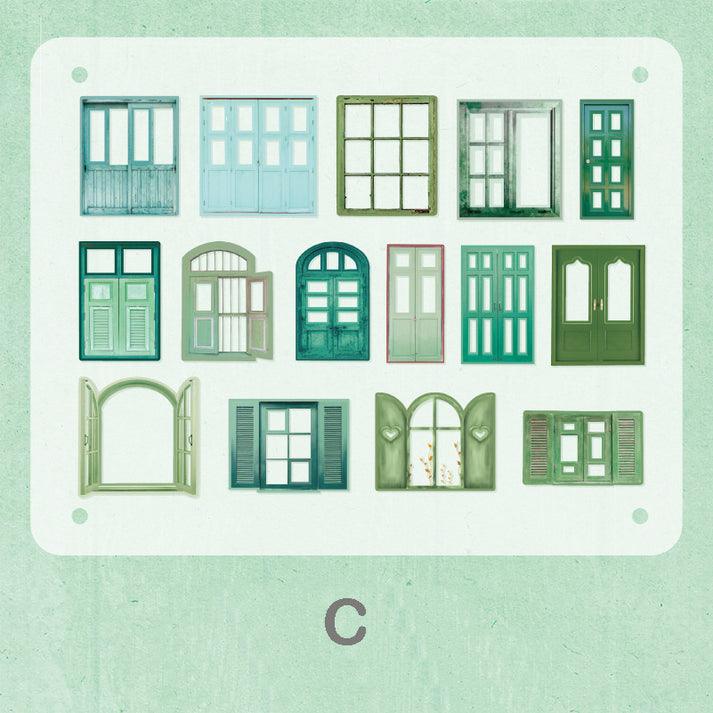 Retro Hollow Out Door & Window Journal Stickers - Journal Carnival