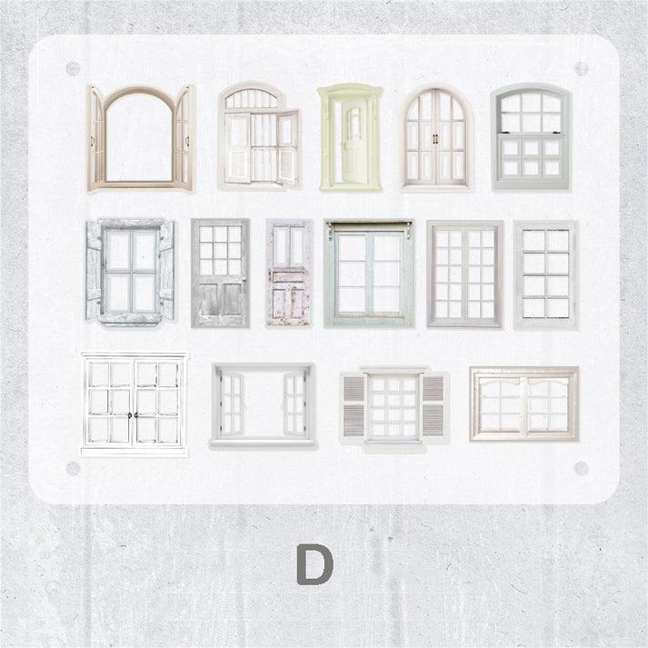 Retro Hollow Out Door & Window Journal Stickers - Journal Carnival