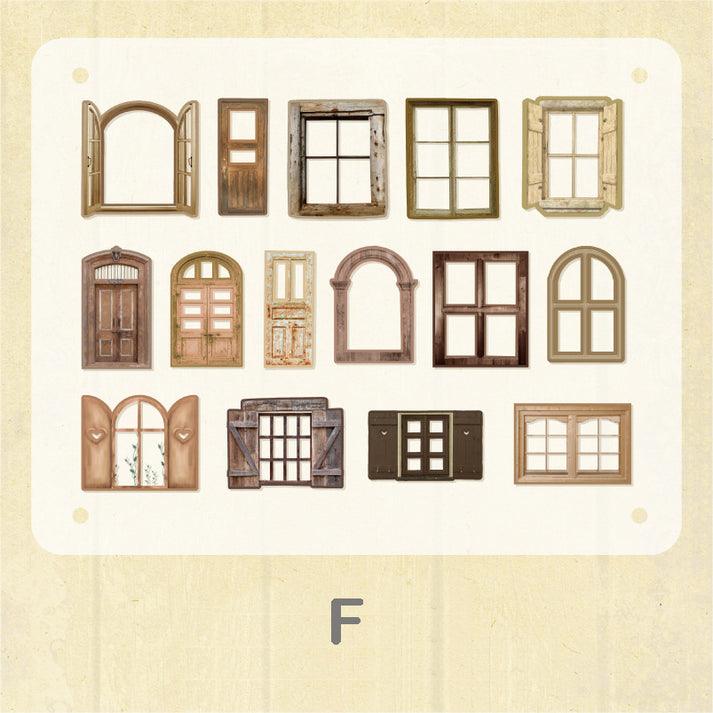 Retro Hollow Out Door & Window Journal Stickers - Journal Carnival
