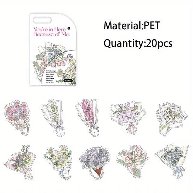 Romantic blessing Series Flower Stickers - Journal Carnival