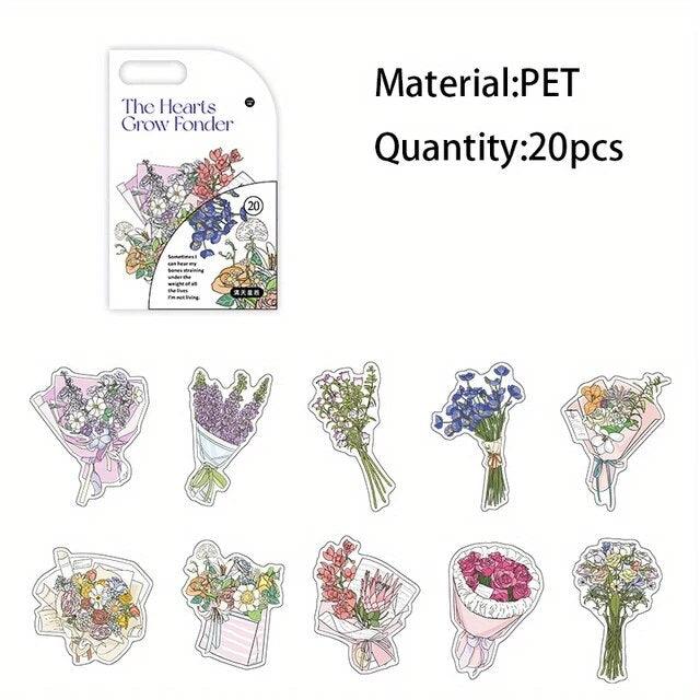 Romantic blessing Series Flower Stickers - Journal Carnival