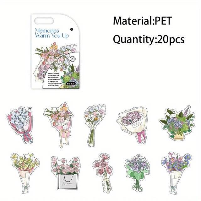 Romantic blessing Series Flower Stickers - Journal Carnival