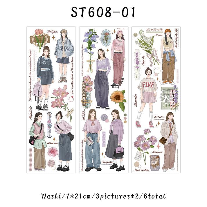 The world is romantic series Girl sticker - Journal Carnival