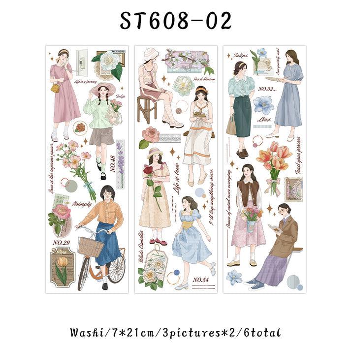 The world is romantic series Girl sticker - Journal Carnival