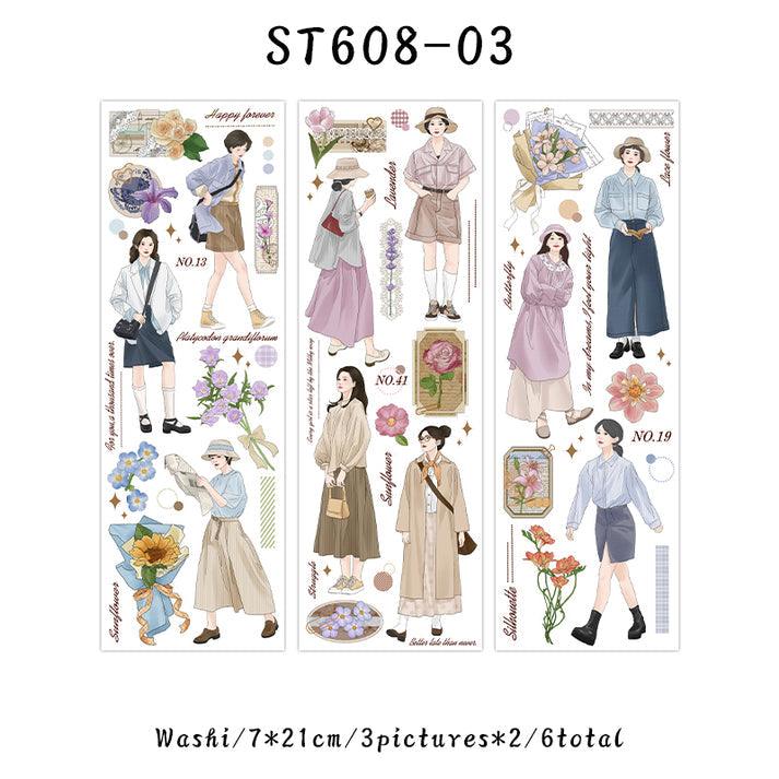 The world is romantic series Girl sticker - Journal Carnival
