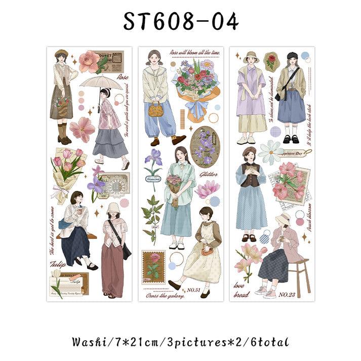 The world is romantic series Girl sticker - Journal Carnival