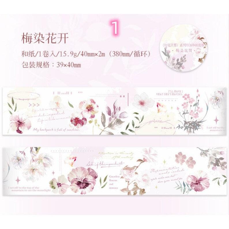 Magic Flower Light Ink Series Japanese WashiTape - Journal Carnival