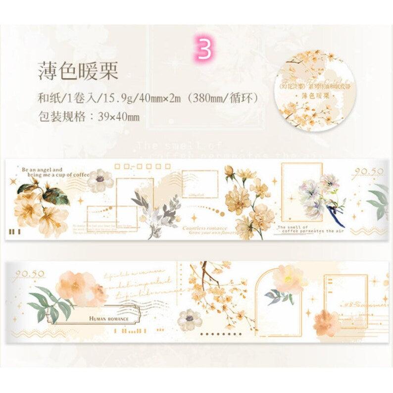 Magic Flower Light Ink Series Japanese WashiTape - Journal Carnival