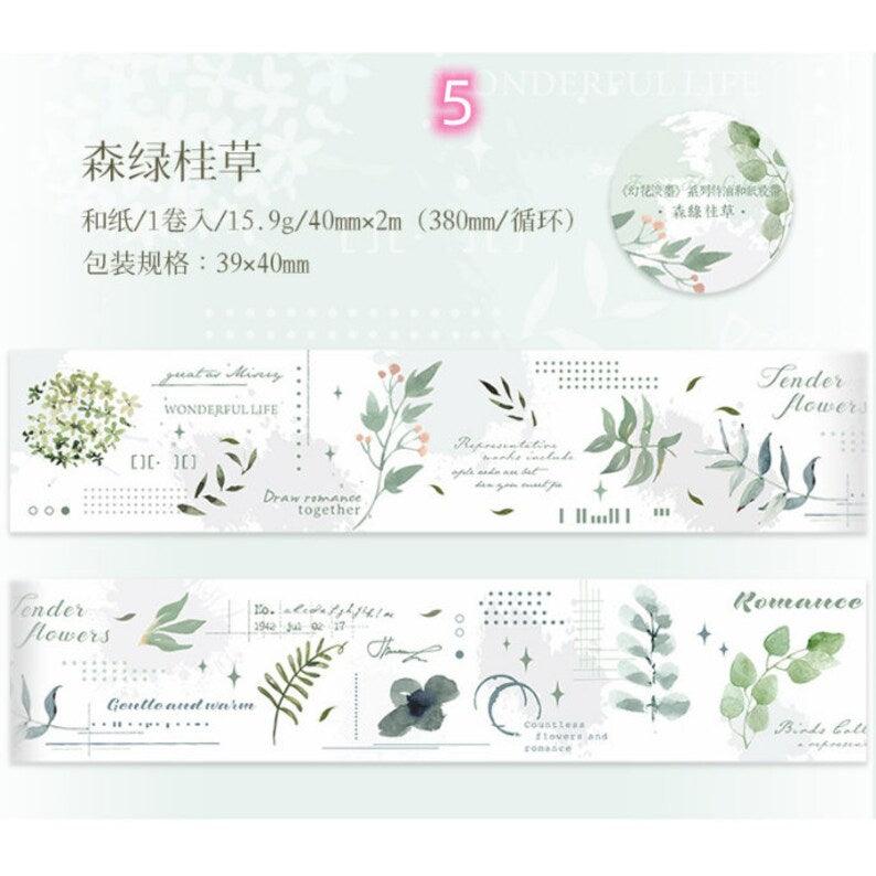Magic Flower Light Ink Series Japanese WashiTape - Journal Carnival