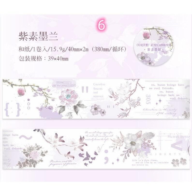 Magic Flower Light Ink Series Japanese WashiTape - Journal Carnival
