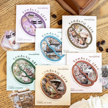Vintage Coffee Theme Landscape Pet Sticker - Journal Carnival
