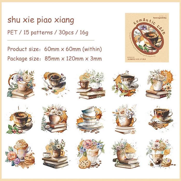Vintage Coffee Theme Landscape Pet Sticker - Journal Carnival