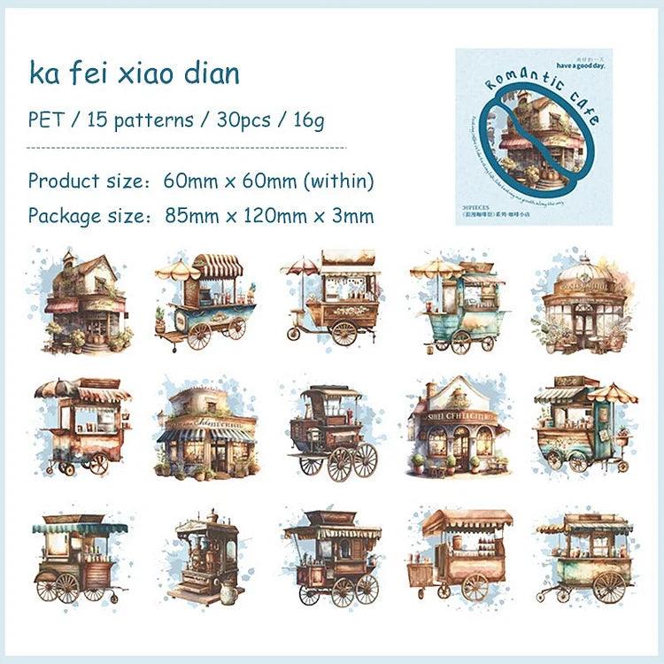 Vintage Coffee Theme Landscape Pet Sticker - Journal Carnival
