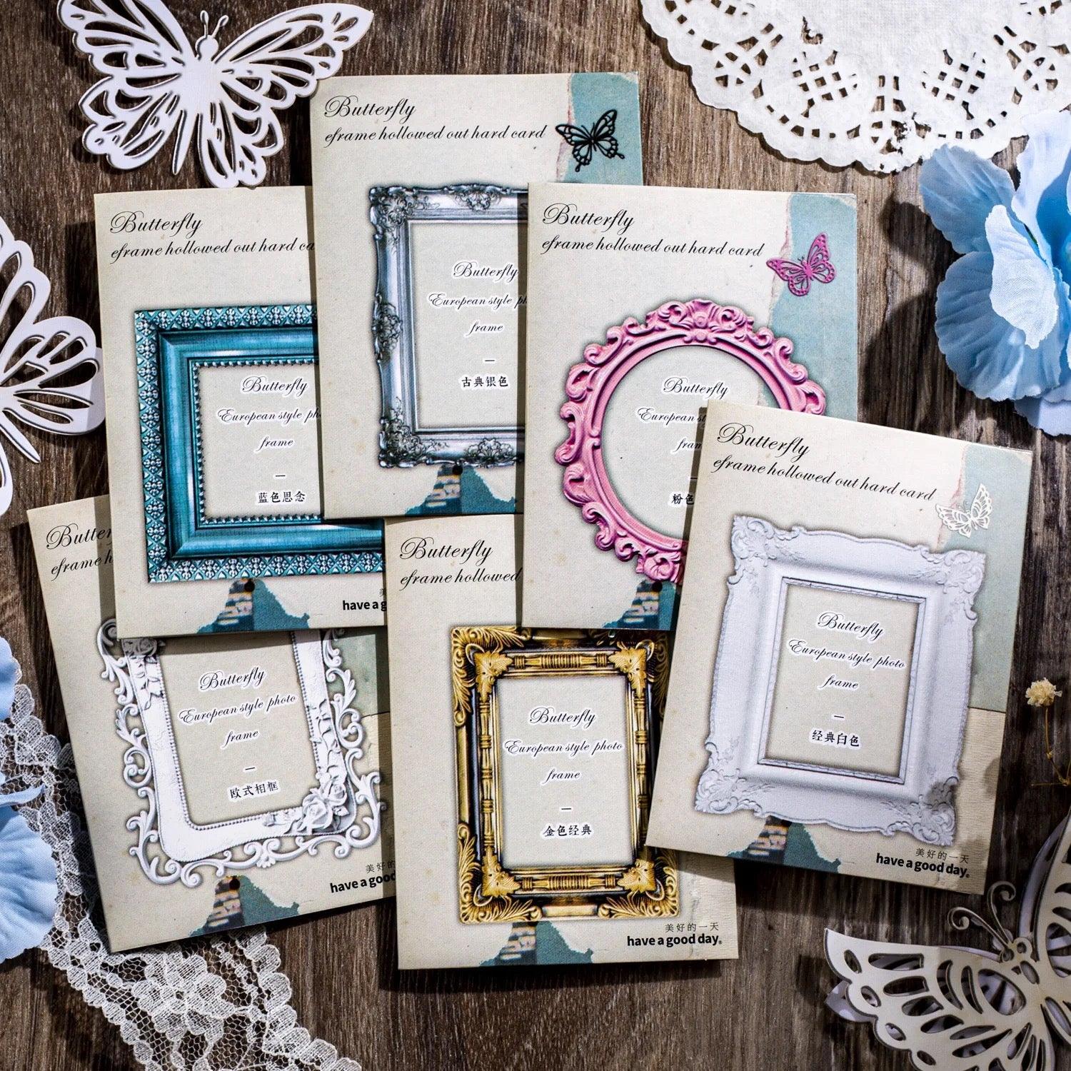 Frame Paper Style Retro butterfly photo frame papers