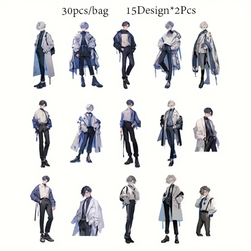 Boy Anime Outfits Anime Boy Character Series Pet Sticker