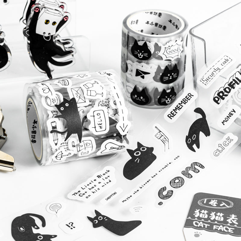 Captain black cat Series die cutting coated paper Tape - Journal Carnival