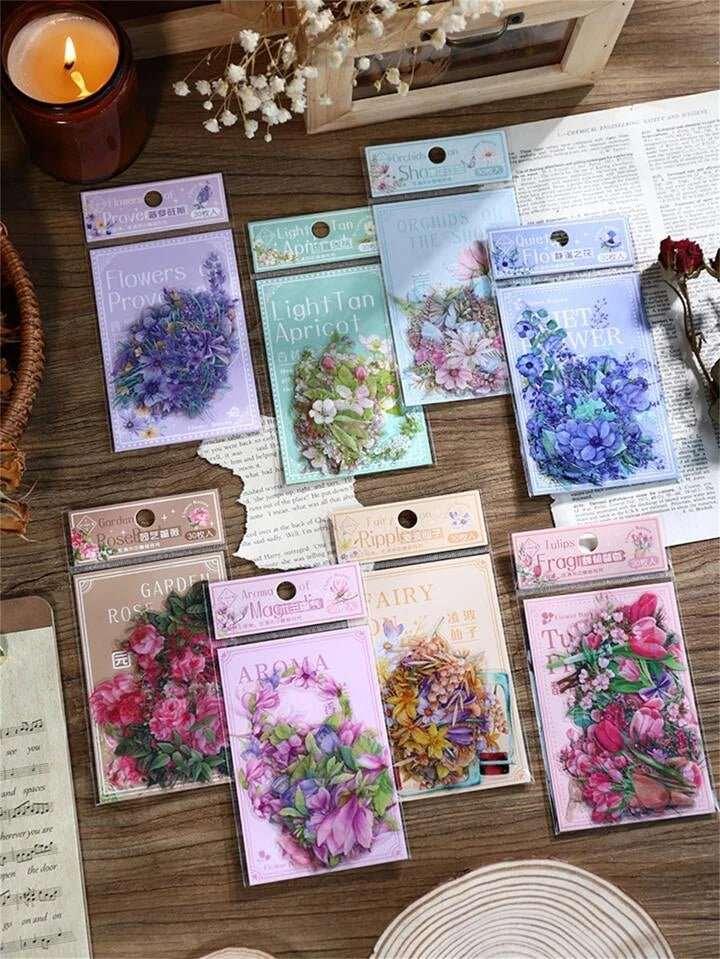 Aesthetic Pet Flower Stickers - Journal Carnival