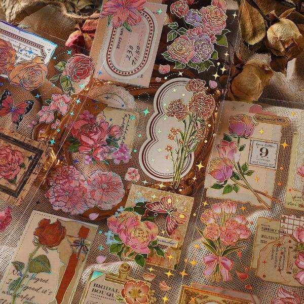 Bronzed Pet Flower Sticker - Journal Carnival