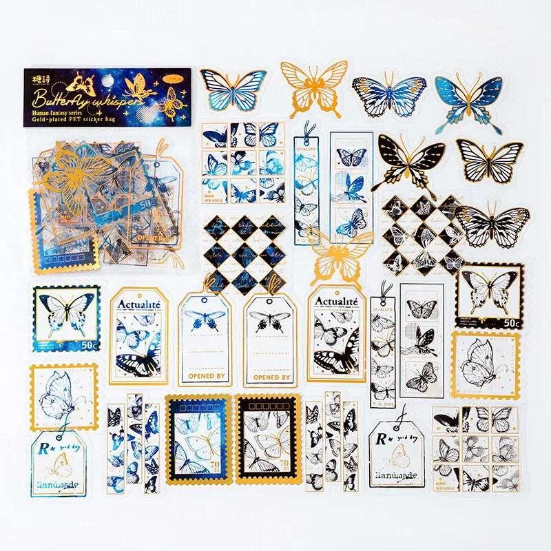 Bronzing white inked Stickers - Journal Carnival
